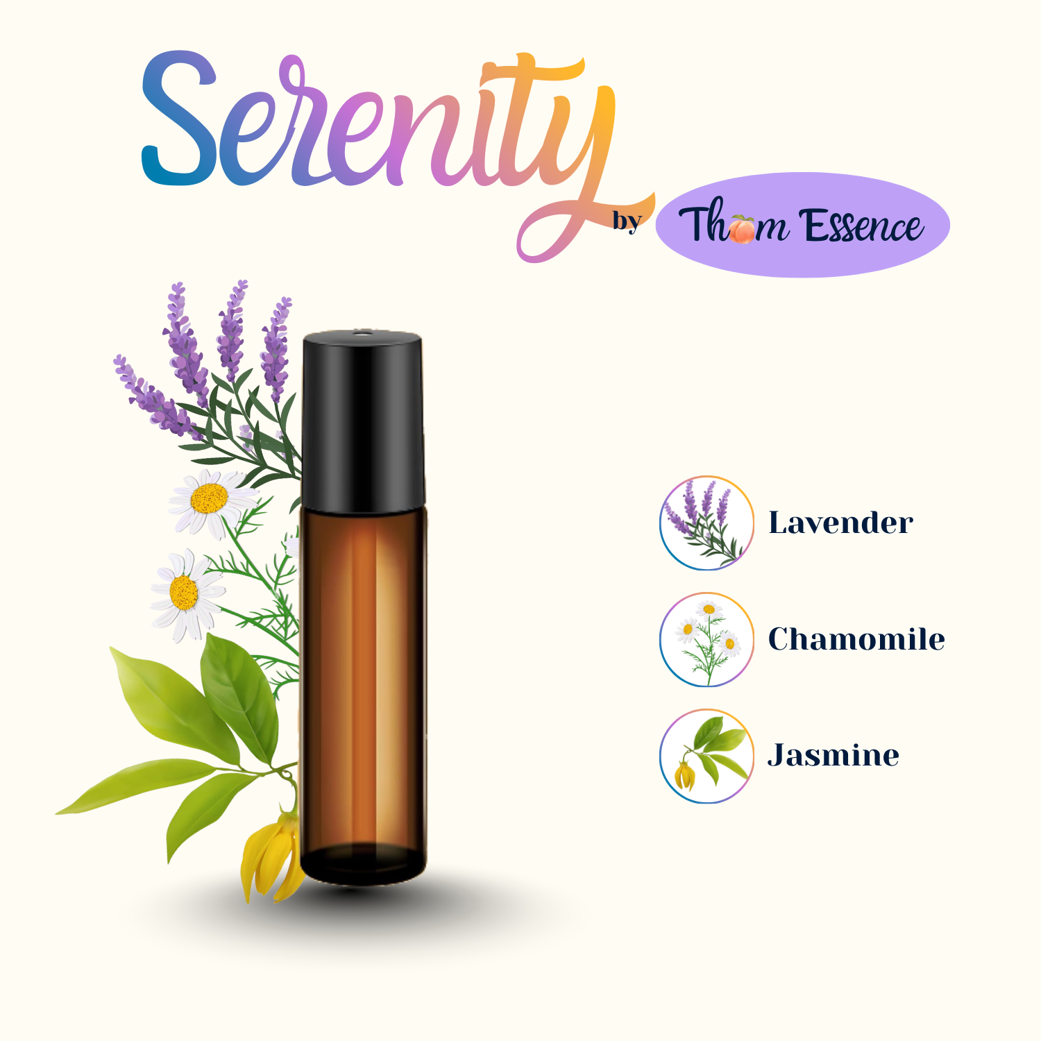 Roll On Essential Oil Blend by Thơm Essence, 0.34oz